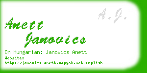 anett janovics business card